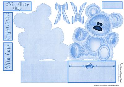 Baby Boy Teddy Card