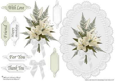 Lace, Pearls & Lilies Topper