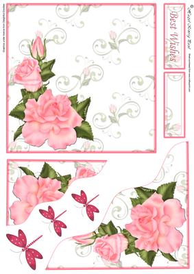 Dragonflies on Roses Corner Stacker