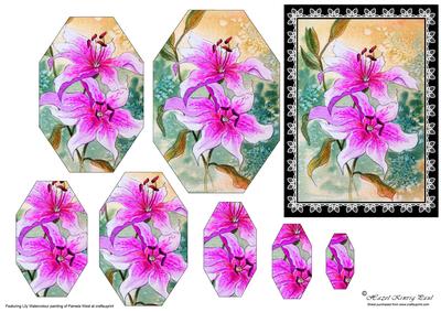 Watercolour Lilies Octagon Decoupage