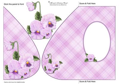 Pansy Decoupage Teardrop Card