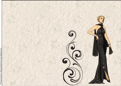 A5 Cut & Fold Vintage Lady Card