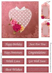 Vintage Lace & Roses Romance Card