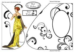 Vintage Lady Teardrop Card #1