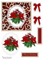 Poinsettias Christmas Card Front