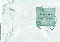 Have a Truly Wonderful Day Insert (soft Green)