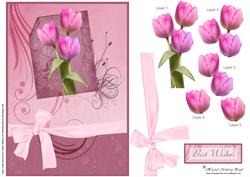 Tulip Decoupage Card
