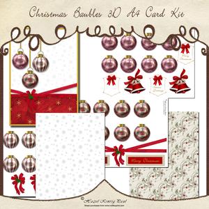 Christmas Baubles 3D A4 Card Kit