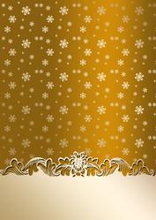 Golden Snowflakes Christmas Card Front (coffee)