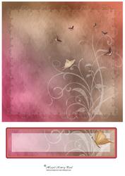 8" Butterfly Grunge Card Front & Text Plate #1