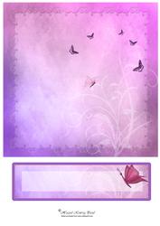 8" Butterfly Grunge Card Front & Text Plate #3
