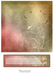 8" Butterfly Grunge Card Front & Text Plate #4