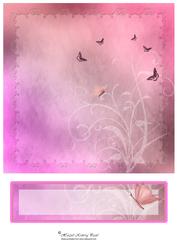 8" Butterfly Grunge Card Front & Text Plate #6