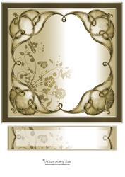 8" Art Nouveau Card Front with Text Plate (sepia)