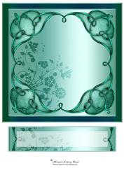 8" Art Nouveau Card Front with Text Plate (soft Green)