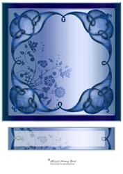 8" Art Nouveau Card Front with Text Plate (royal)