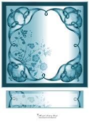 8" Art Nouveau Card Front with Text Plate (glowing Jade)