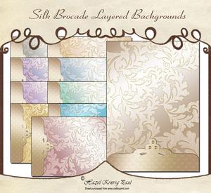 Silk Brocade Layered Backgrounds