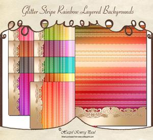 Glitter Stripe Rainbow Layered Backgrounds