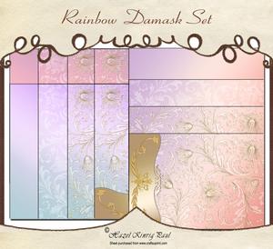 Rainbow Damask Set