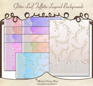 Glitter Leaf Taffeta Layered Backgrounds
