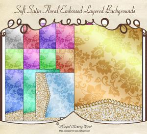 Soft Satin Floral Embossed Layered Backgrounds
