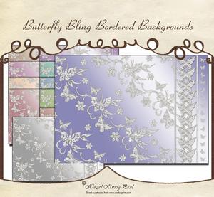 Butterfly Bling Bordered Backgrounds