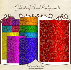 Gold Leaf Swirl Backgrounds