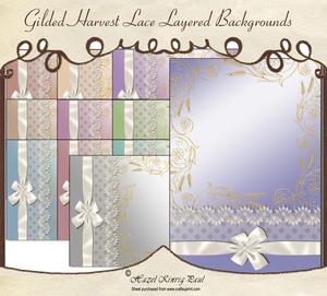 Gilded Harvest Lace Layered Backgrounds