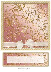 Gilded Window Card Front & Text Plate Rose
