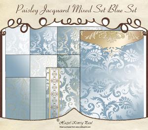 Paisley Jacquard Mixed Set Blue