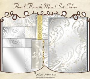 Floral Flourish Mixed Set Silver