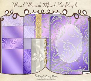 Floral Flourish Mixed Set Purple