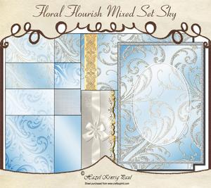 Floral Flourish Mixed Set Sky
