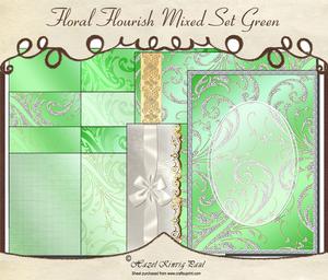 Floral Flourish Mixed Set Green