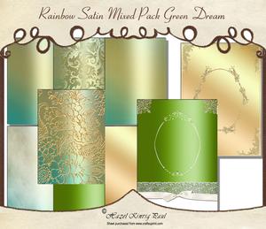 Rainbow Satin Mixed Pack Green Dream