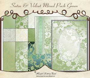 Satin & Velvet Mixed Pack Green
