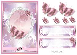 Butterflies, Roses & Lace Card