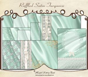 Ruffled Satin Turquoise