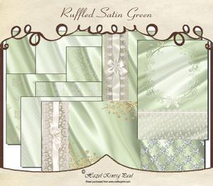 Ruffled Satin Green