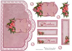 Roses for Mother Scalloped Card Front