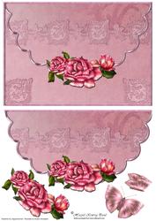 Roses & Butterflies Envelope Card Front