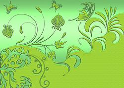 Flourish Garden Layered Background Green
