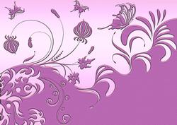 Flourish Garden Layered Background Magenta