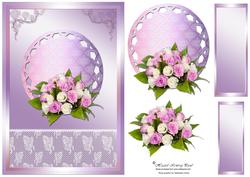 Lace & Roses Decoupage Card Front