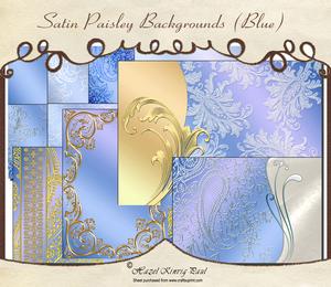 Satin Paisley Backgrounds (blue)
