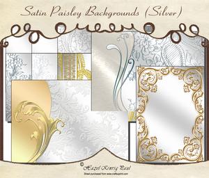 Satin Paisley Backgrounds (silver)