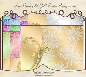 Lace Paisley & Gold Border Backgrounds