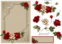 Rose Bouquet Decoupage Card