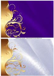 Golden Flourish Satin Backgrounds (indigo & Lavender)